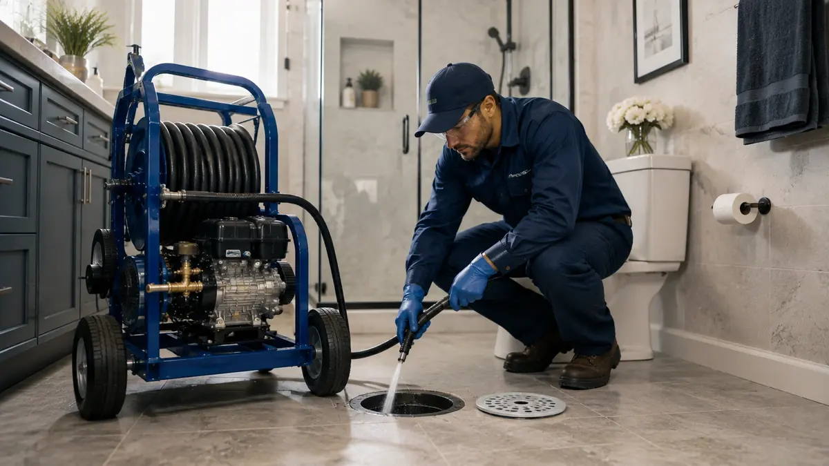 Bathroom Drain Hydro Jetting in Newport Beach