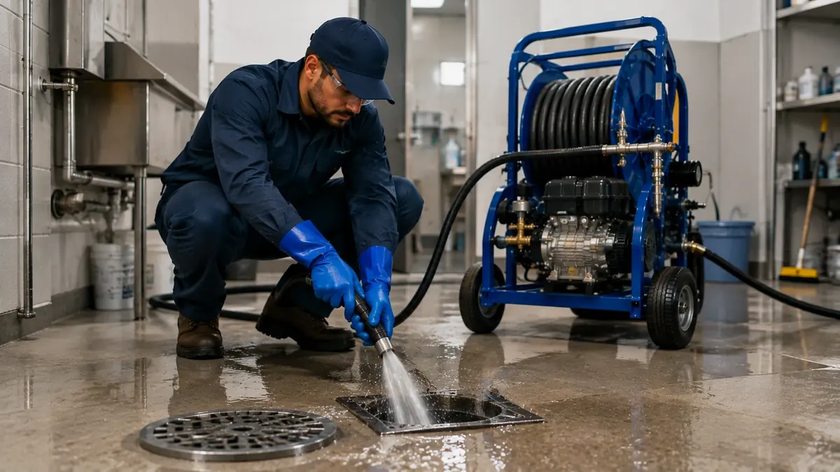 Floor Drain Hydro Jet Cleaning in Newport Beach