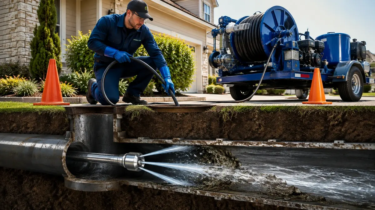 Main Sewer Line Hydro Jet Cleaning in Newport Beach