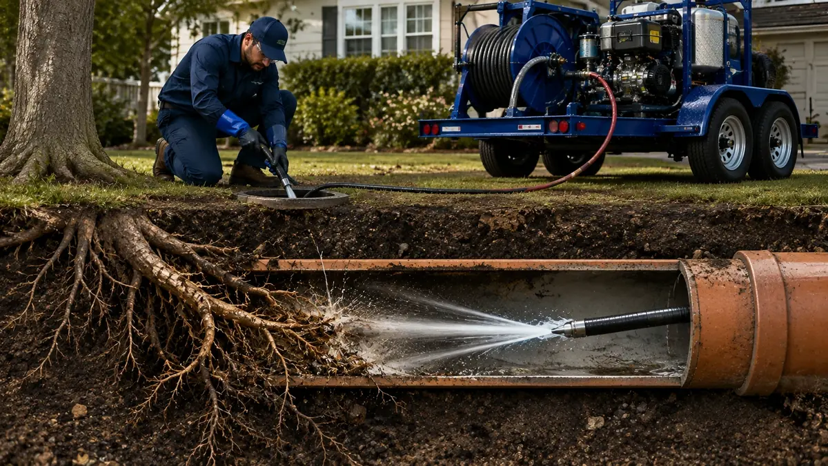 Tree Root Removal with Hydro Jetting in Newport Beach